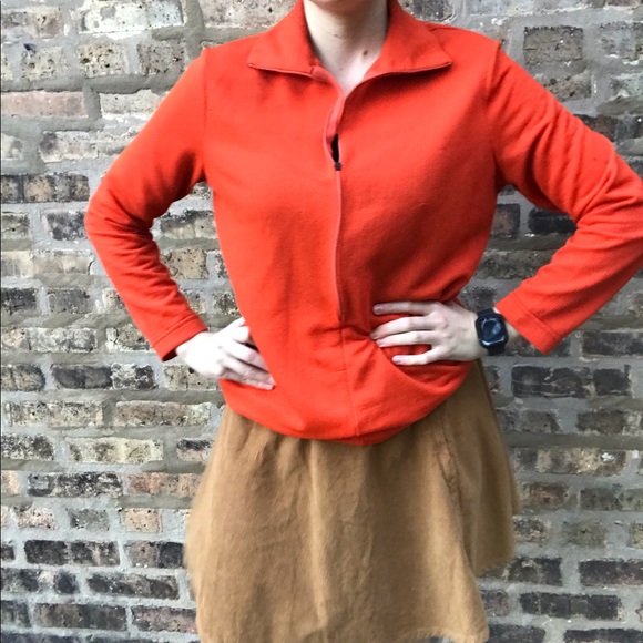 Classic Vintage 1970s burnt orange long sleeve with Peter Pan collar - Picture 9 of 13